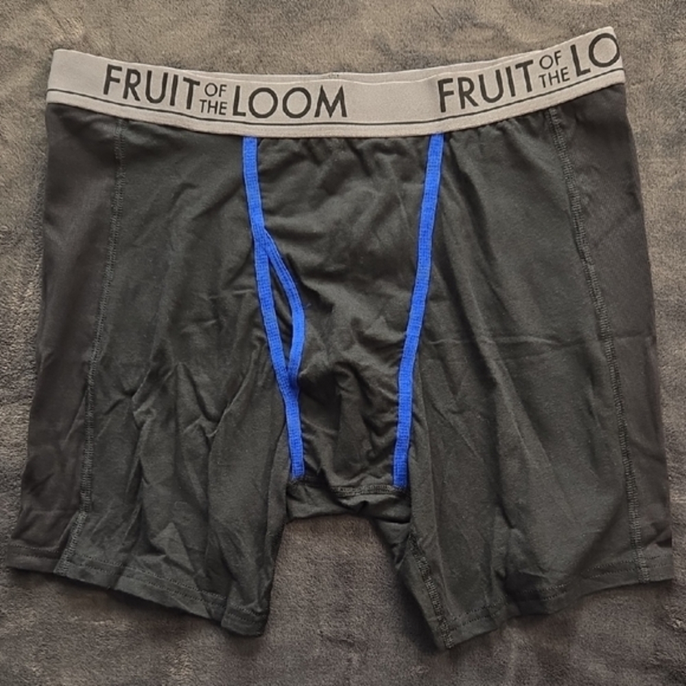 Fruit of the Loom Black Boxer Briefs with Sporty Design